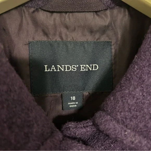 Lands’ End Women’s Wool Blend Pea Coat Purple Size 18 - Picture 5 of 11